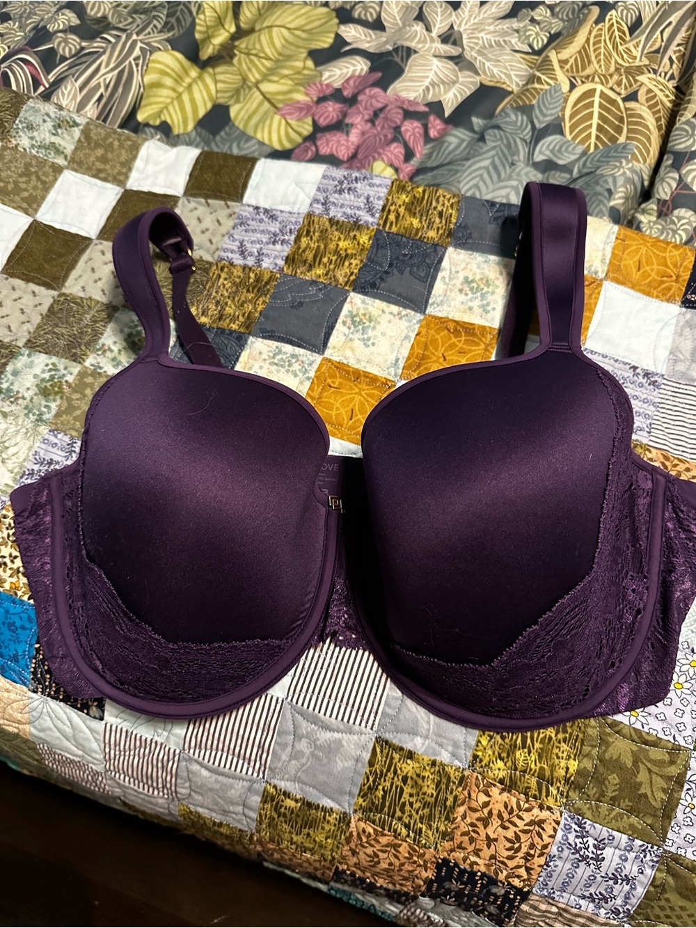 ThirdLove Deep Purple Lace-Trim Perfect Coverage Bra